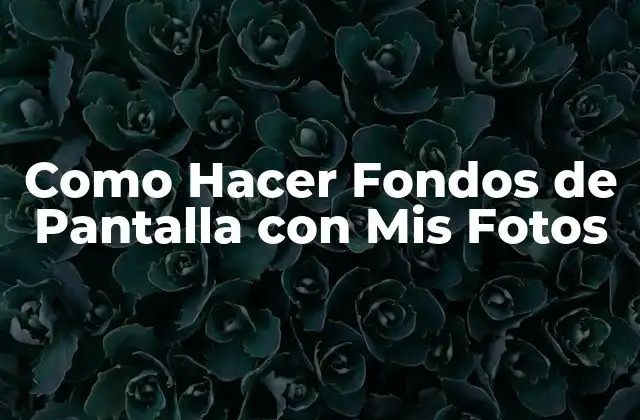 Como Hacer Fondos de Pantalla con Mis Fotos