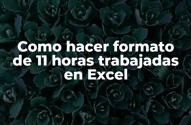 Como Hacer Formato de 11 Horas Trabajadas en Excel 2 ¿Qué es un formato de 11 horas trabajadas en Excel?