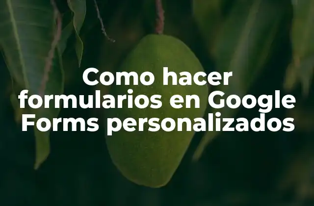 Como Hacer Formularios en Google Forms Personalizados