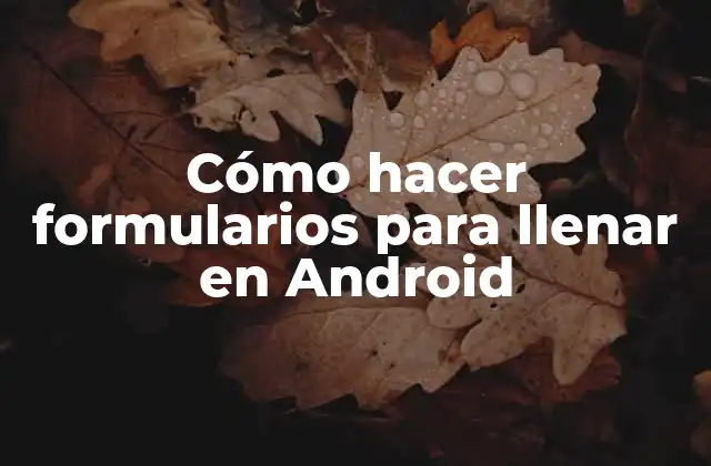 Cómo Hacer Formularios para Llenar en Android