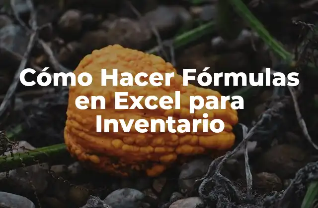 Cómo Hacer Fórmulas en Excel para Inventario