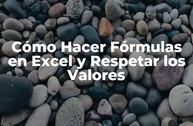 Cómo Hacer Fórmulas en Excel y Respetar los Valores