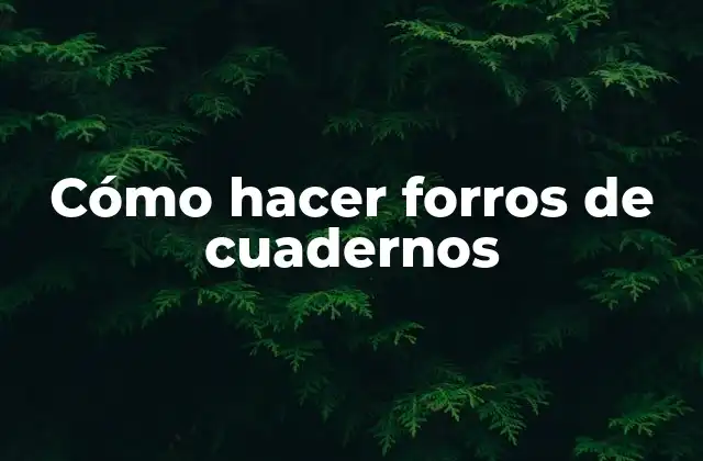 Cómo Hacer Forros de Cuadernos