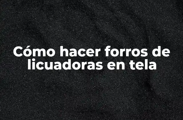 Cómo Hacer Forros de Licuadoras en Tela