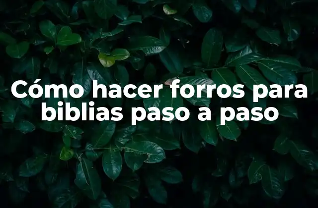 Cómo Hacer Forros para Biblias Paso a Paso