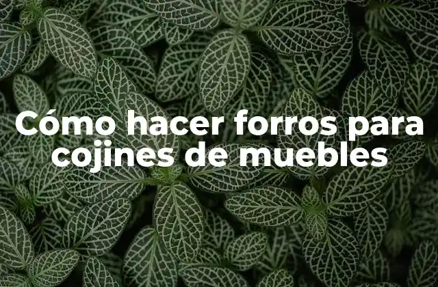 Cómo Hacer Forros para Cojines de Muebles