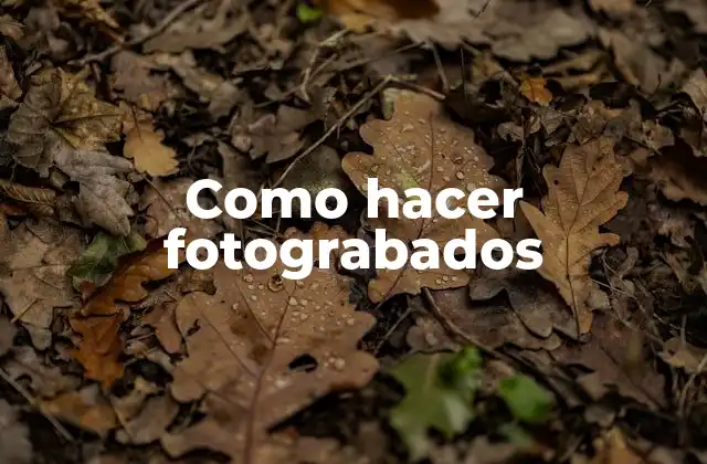 Como Hacer Fotograbados