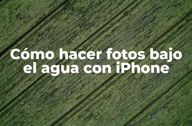 Cómo Hacer Fotos bajo el Agua con Iphone