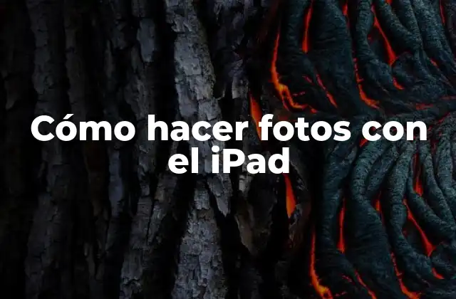 Cómo Hacer Fotos con el Ipad