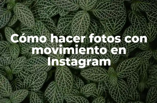 Cómo Hacer Fotos con Movimiento en Instagram