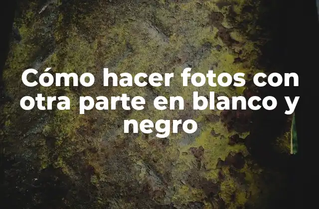 Cómo Hacer Fotos con Otra Parte en Blanco y Negro