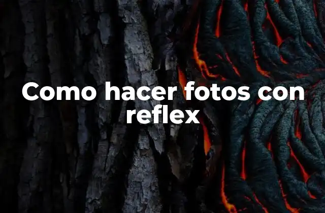 Como Hacer Fotos con Reflex