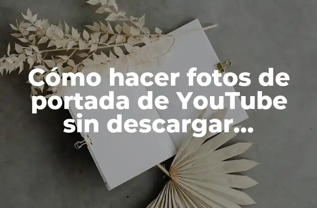 Cómo Hacer Fotos de Portada de Youtube sin Descargar Programas
