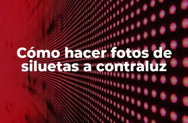 Cómo Hacer Fotos de Siluetas a Contraluz
