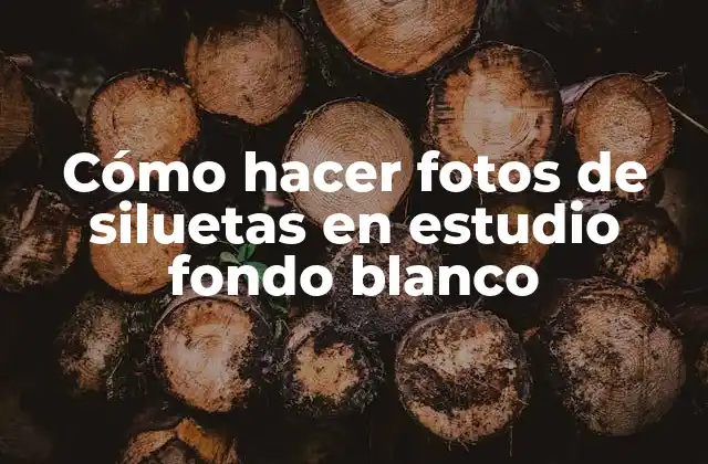 Cómo Hacer Fotos de Siluetas en Estudio Fondo Blanco