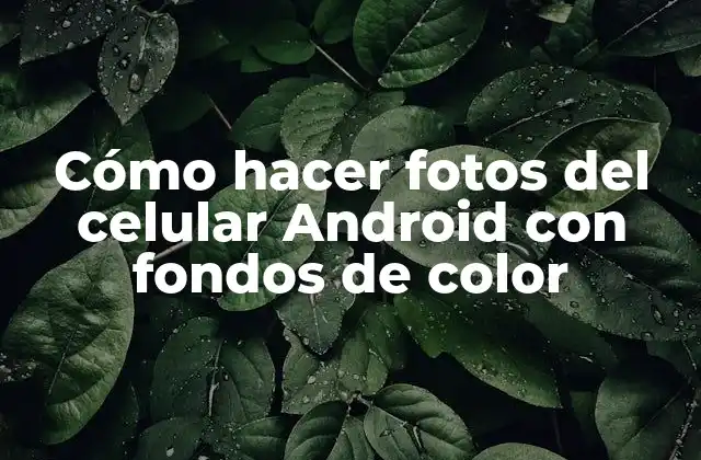 Cómo hacer fotos del celular Android con fondos de colores