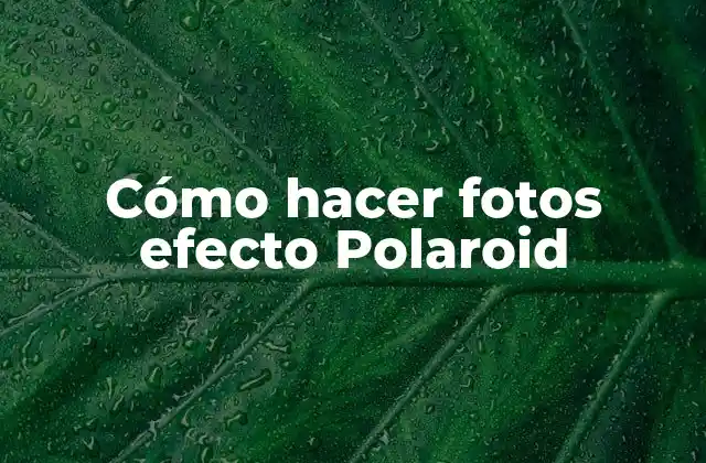 Cómo Hacer Fotos Efecto Polaroid