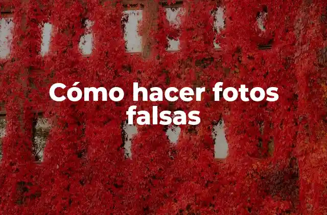 Cómo Hacer Fotos Falsas