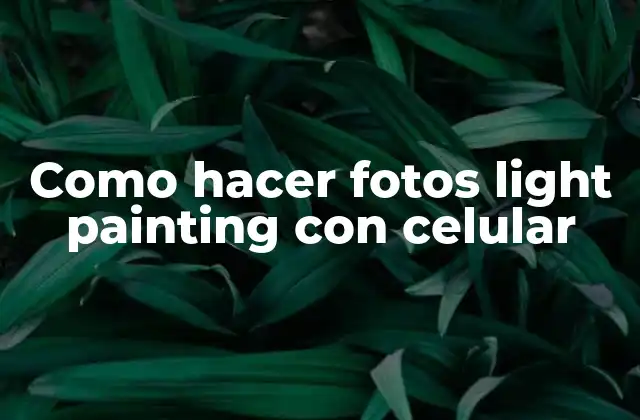 Como Hacer Fotos Light Painting con Celular