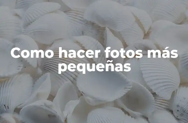 Como Hacer Fotos Más Pequeñas