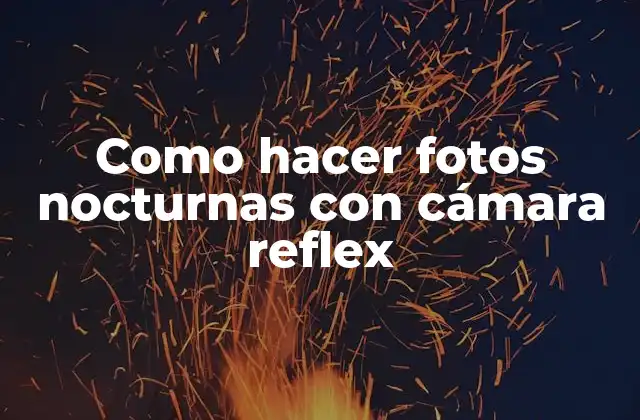 Como Hacer Fotos Nocturnas con Cámara Reflex