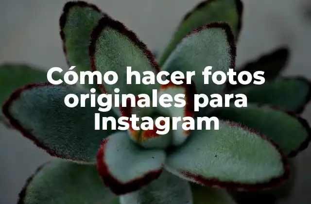 Cómo Hacer Fotos Originales para Instagram