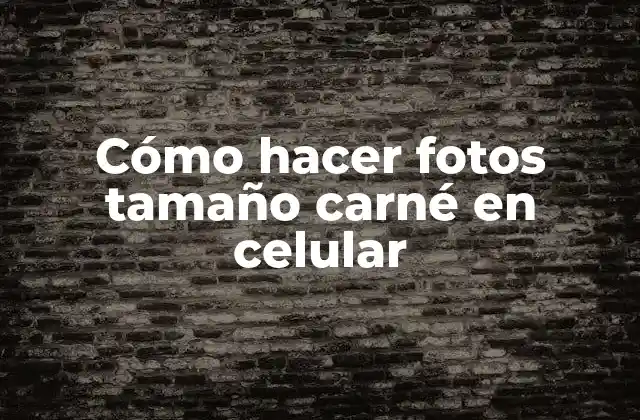 Cómo Hacer Fotos Tamaño Carné en Celular