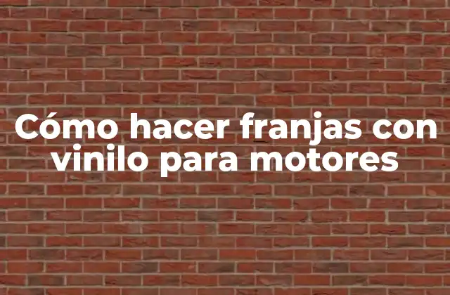 Cómo Hacer Franjas con Vinilo para Motores
