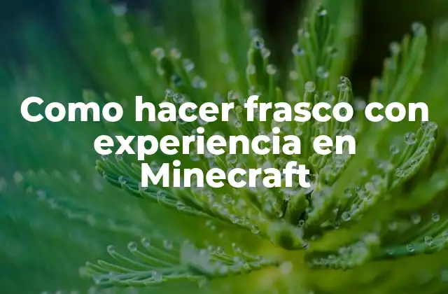 Como Hacer Frasco con Experiencia en Minecraft