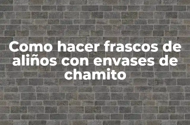 Como Hacer Frascos de Aliños con Envases de Chamito 2 Frascos de aliños con envases de chamito: ¿Qué son y para qué sirven?