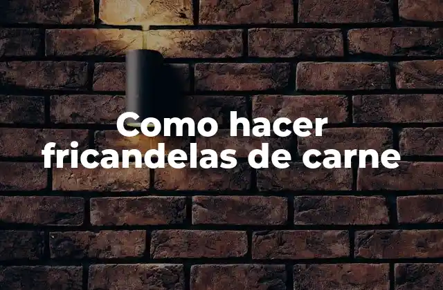 Como Hacer Fricandelas de Carne