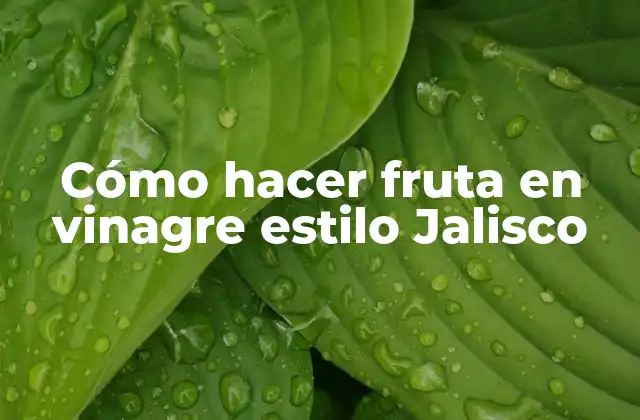 Cómo Hacer Fruta en Vinagre Estilo Jalisco