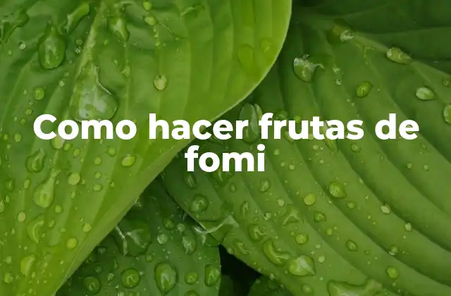 ¿Qué son las frutas de fomi?