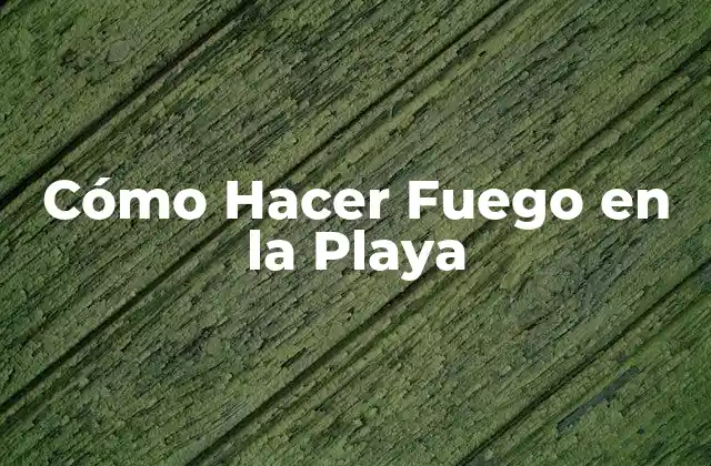 Cómo Hacer Fuego en la Playa