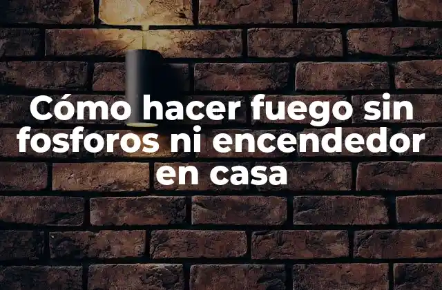 Cómo Hacer Fuego sin Fosforos ni Encendedor en Casa