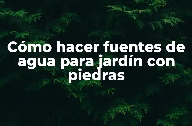 Cómo Hacer Fuentes de Agua para Jardín con Piedras