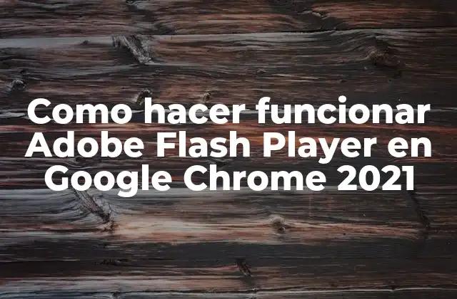 Como Hacer Funcionar Adobe Flash Player en Google Chrome 2021