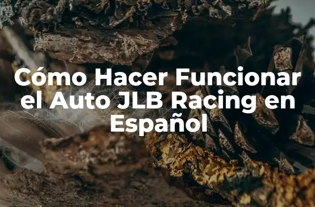 Cómo Hacer Funcionar el Auto Jlb Racing en Español