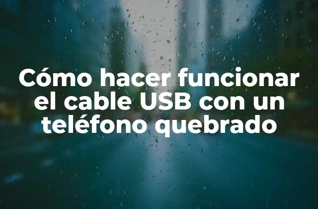 Cómo Hacer Funcionar el Cable Usb con un Teléfono Quebrado