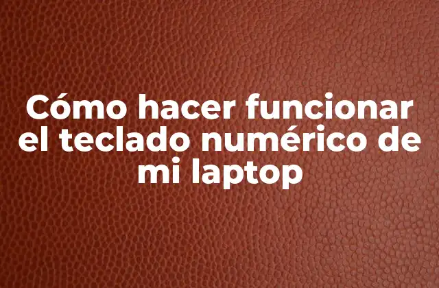 Cómo Hacer Funcionar el Teclado Numérico de Mi Laptop