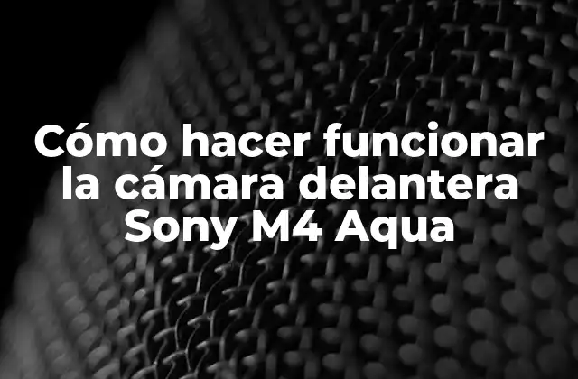 Cómo Hacer Funcionar la Cámara Delantera Sony M4 Aqua 2 Qué es la cámara delantera Sony M4 Aqua y cómo se utiliza