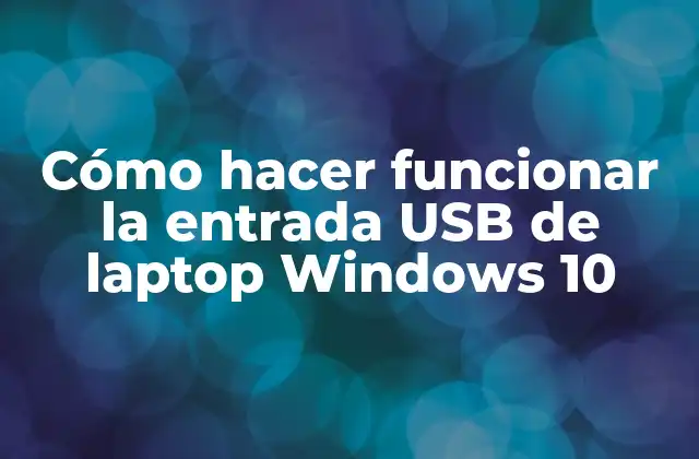 Cómo Hacer Funcionar la Entrada Usb de Laptop Windows 10