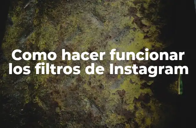 Como Hacer Funcionar los Filtros de Instagram