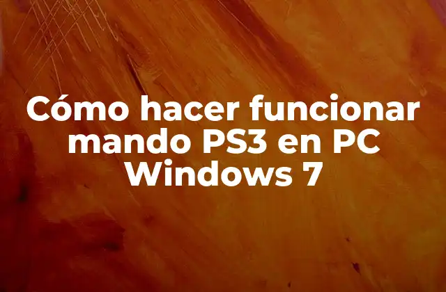 Cómo Hacer Funcionar Mando Ps3 en Pc Windows 7