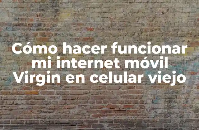 Cómo Hacer Funcionar Mi Internet Móvil Virgin en Celular Viejo