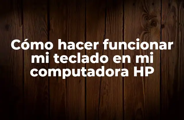 Cómo Hacer Funcionar Mi Teclado en Mi Computadora Hp