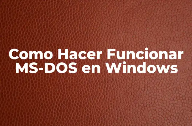 Como Hacer Funcionar Ms-dos en Windows