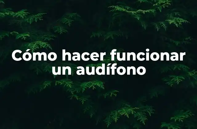 Cómo Hacer Funcionar un Audífono