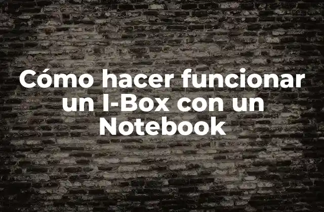 Cómo Hacer Funcionar un I-box con un Notebook
