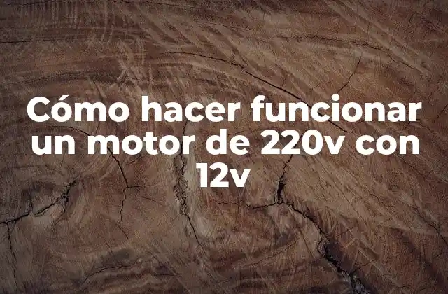Cómo Hacer Funcionar un Motor de 220v con 12v